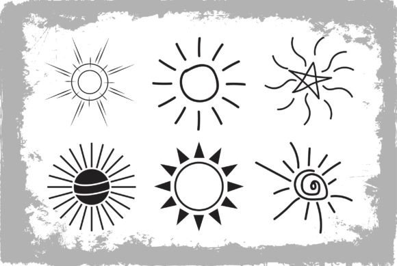 Download Sunset Hand Drawn Illustrations Vector - Set Collection