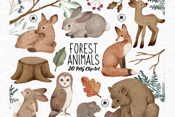 Download Forest Animals - PNG Clipart Set - Set Collection