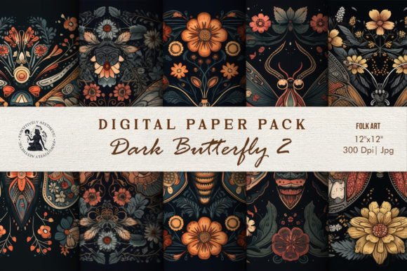 Download Grunge Whimsical Butterfly Folk Art Set - Set Collection