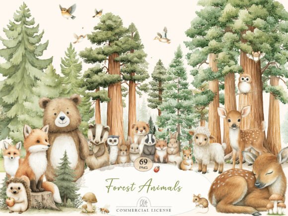 Download Forest Animals Watercolor Set - Set Collection
