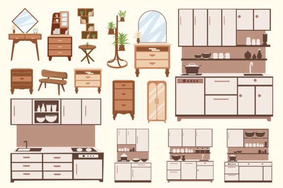 Download Home Decor Boho Style Vector Set - Set Collection