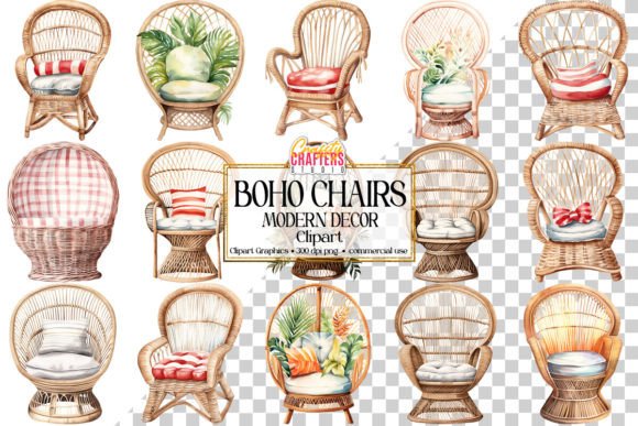 Download Boho Chic Chair Decor PNG Clipart Set - Set Collection