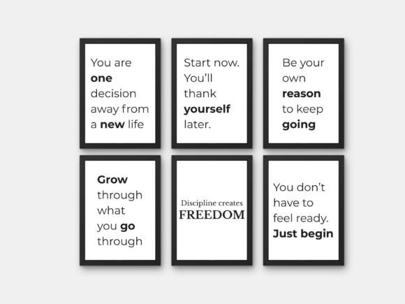 Download Motivational Quote 6 Poster Set Wall Art - Set Collection