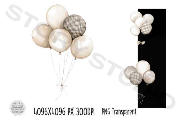 Download Neutral Brown Balloons Clipart Set - Set Collection