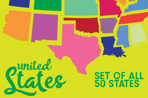 Download Set of All 50 US States Contour - Set Collection