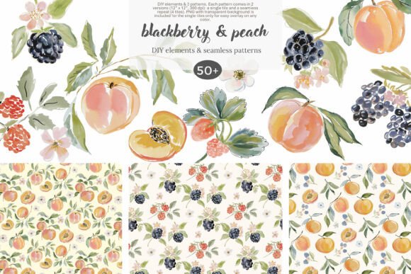Download Watercolor Fruit Clipart Set &amp; Patterns - Set Collection