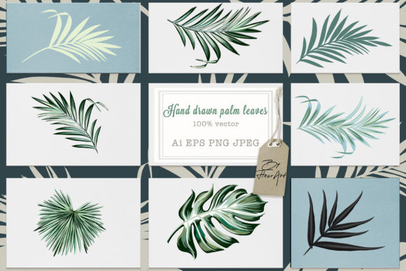 Download Jungle Palm Vector Leaves Set - Set Collection