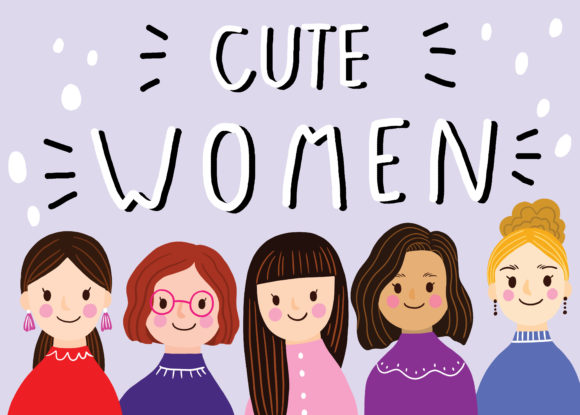 Download Flat Design Women Illustration Clipart. - Premium Bundle