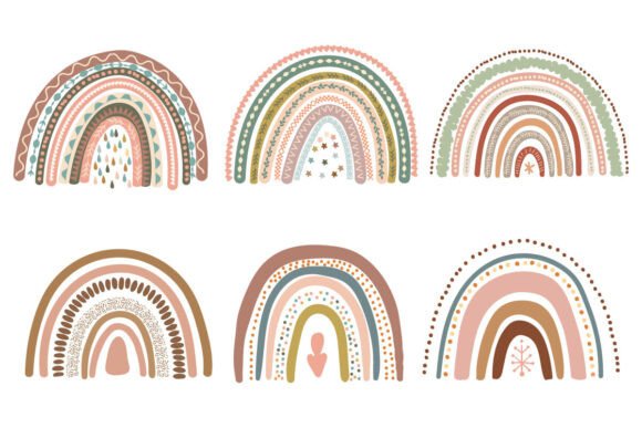 Download Set of Six Boho Rainbow Designs - Set Collection