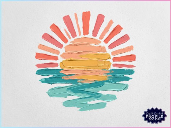 Download Hand Painted Summer Sunset PNG - Set Collection