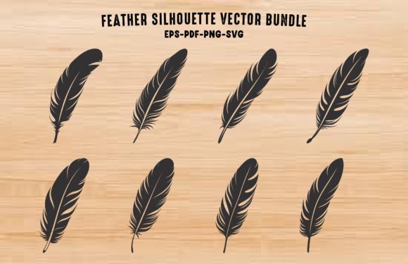 Download Bird Feather Silhouette PNG Clipart Set - Set Collection