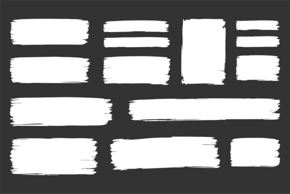Download Set of White Brush Stroke Banners - Set Collection