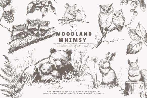 Download Woodland Clipart Forest Animals Huge Set - Set Collection