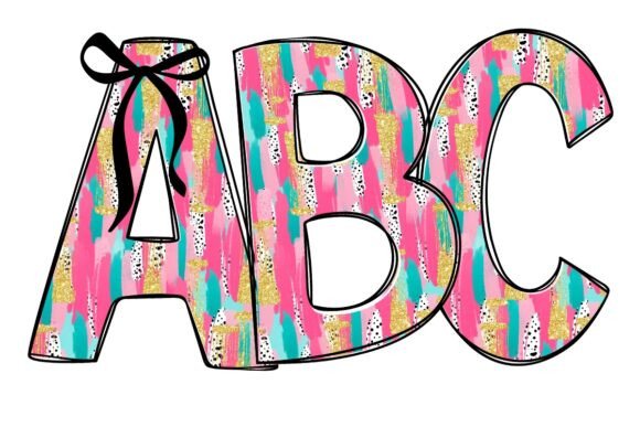 Download Brush Strokes Doodle Alphabet Set PNG - Set Collection
