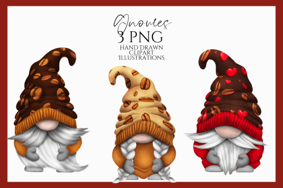 Download Coffee Gnome Clipart Set - 3 PNG Files - Set Collection