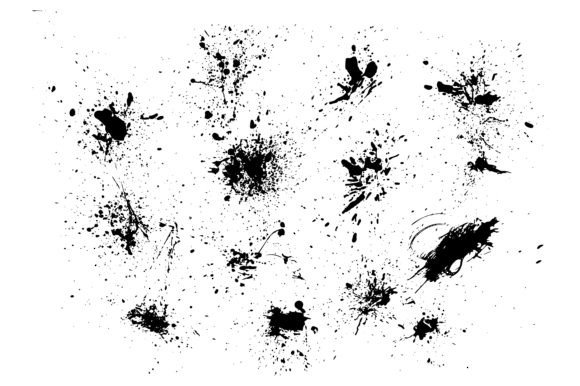 Download Various Ink Blot Splatters Design Set - Set Collection