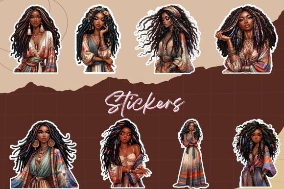 Download Boho Chic Fashionista Sticker Set - Set Collection
