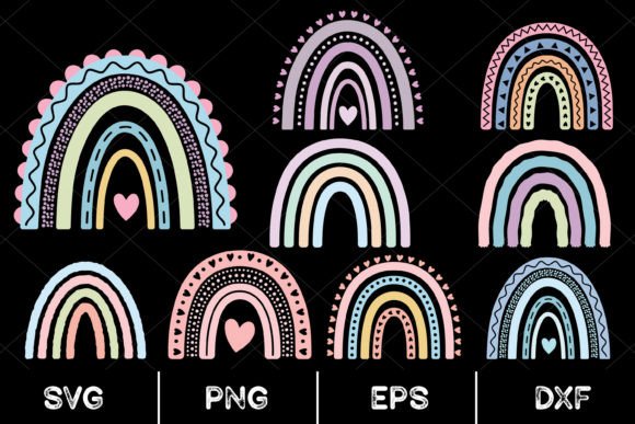 Download Pastel Rainbow Clipart Set - Pastel, Svg - Set Collection
