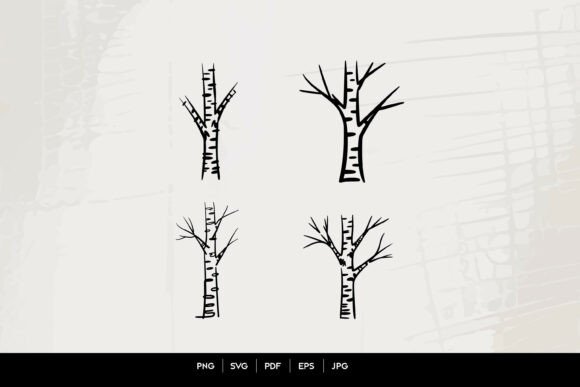 Download Minimal Birch Tree Line Art Set - Set Collection