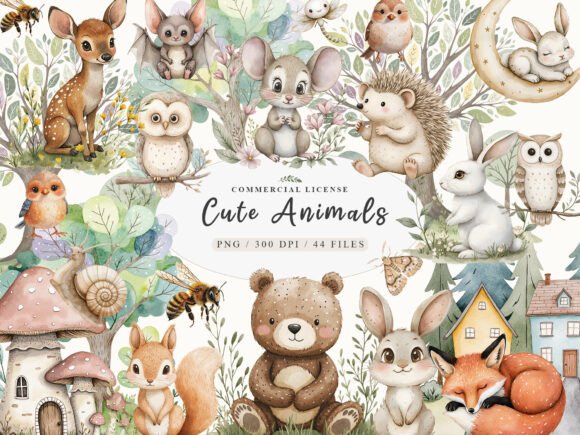 Download Adorable Cute Fairy Woodland Animals Png - Woodland animals png Collection