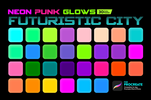 Download Neon Punk Glows Color Palette Procreate - Palette Collection