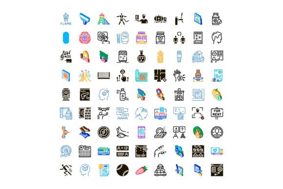 Download Diverse Set of Abstract Icons Representi - Set Collection