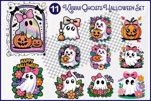 Download Kawaii Ghosts Halloween Set - Set Collection