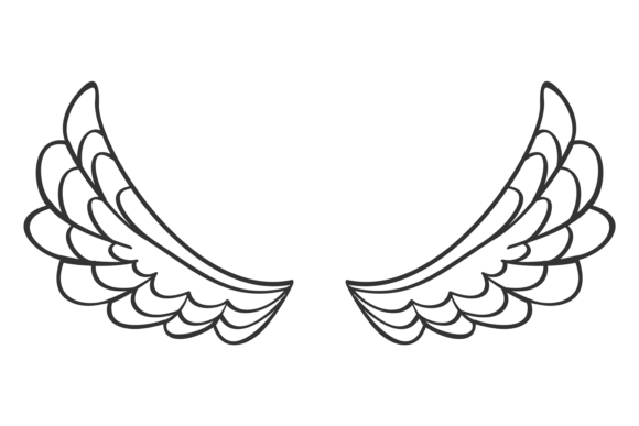 Download Wings Doodle. Angel Symbol. Bird Feather - Symbol Collection