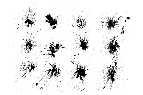 Download Blot Ink Spots Vector Background Set - Set Collection