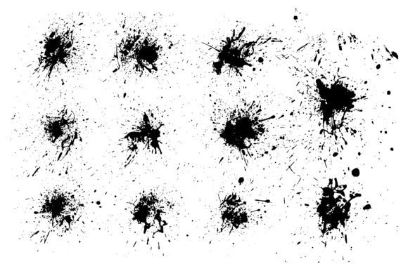 Download Dirty Ink Splatter Graphic Blot Set - Set Collection