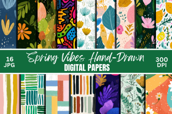 Download Spring Vibes Hand-Drawn Background Set - Set Collection