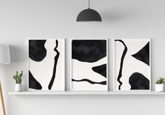 Download Set of 3 Scandinavian Abstract Art - Set Collection