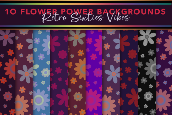 Download Flowers of the Sixties Digital Paper Set - Set Collection