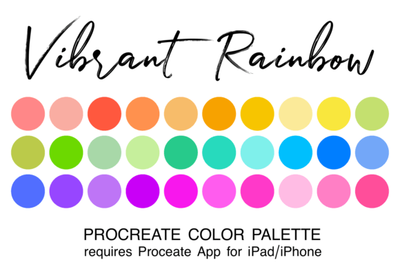 Download Vibrant Rainbow Procreate Color Palette - Palette Collection